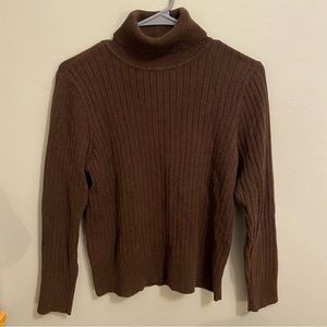 Brown turtleneck sweater